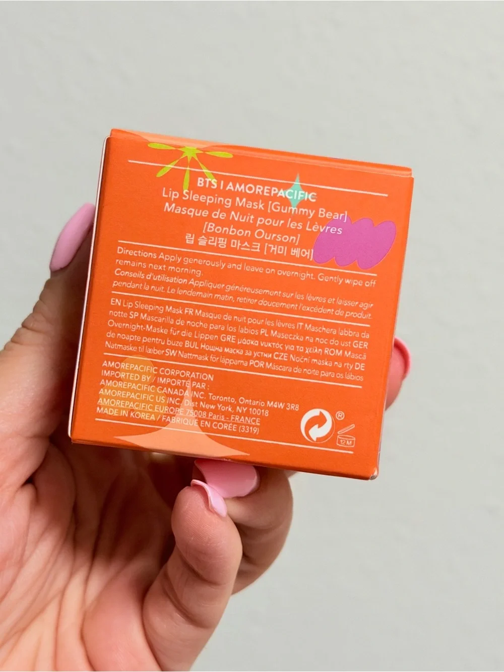 New in Box Amore Pacific Lip Sleeping Mask — Bright Orange Gummy Bear Edition